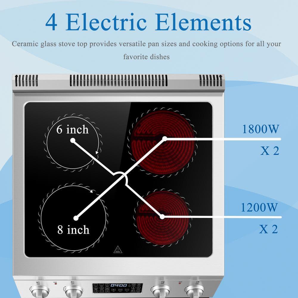 Lanbo Lanbo 24 Inch 2.9 Cu.ft Freestanding Electric Range with Air Fry, Rotisserie and True Convection Oven, Stainless Steel LBERT24RCSAA