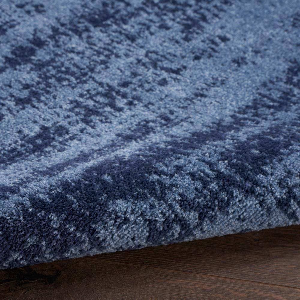 Nourison Essentials Abstract Low Pile Indoor Outdoor Area Rug 5' x 7' Denim
