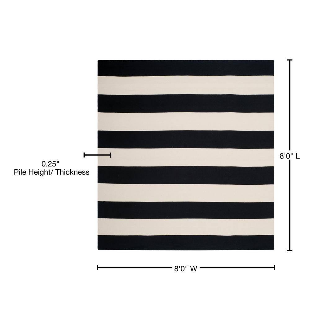 Montauk MTK712 Hand Woven Area Rug - Black/Ivory - 8'x8' - Safavieh.