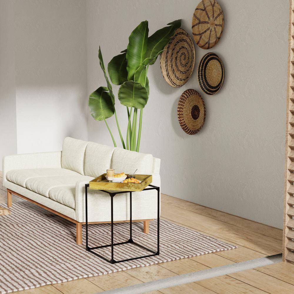 Carolina Living Cooper Tray Table - Inlay Natural - Black