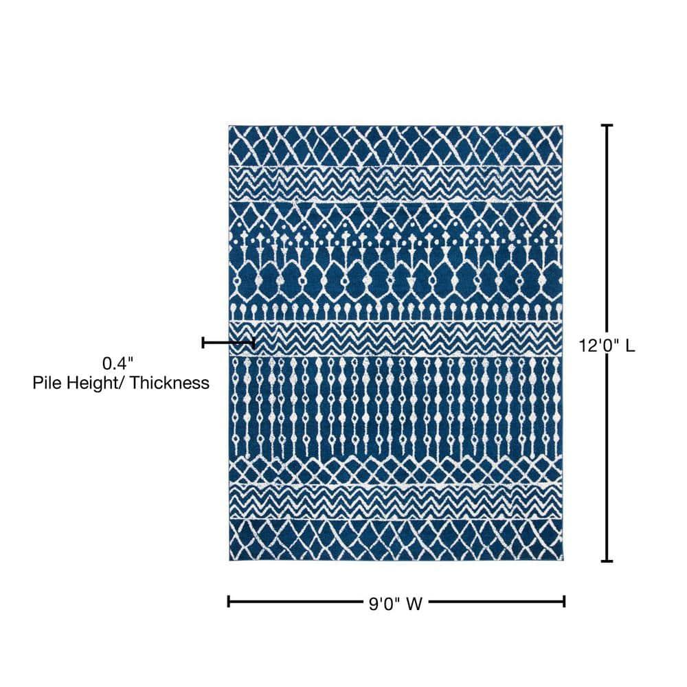Tulum TUL270 Power Loomed Indoor Area Rug - Navy/Ivory - 9'x12' - Safavieh
