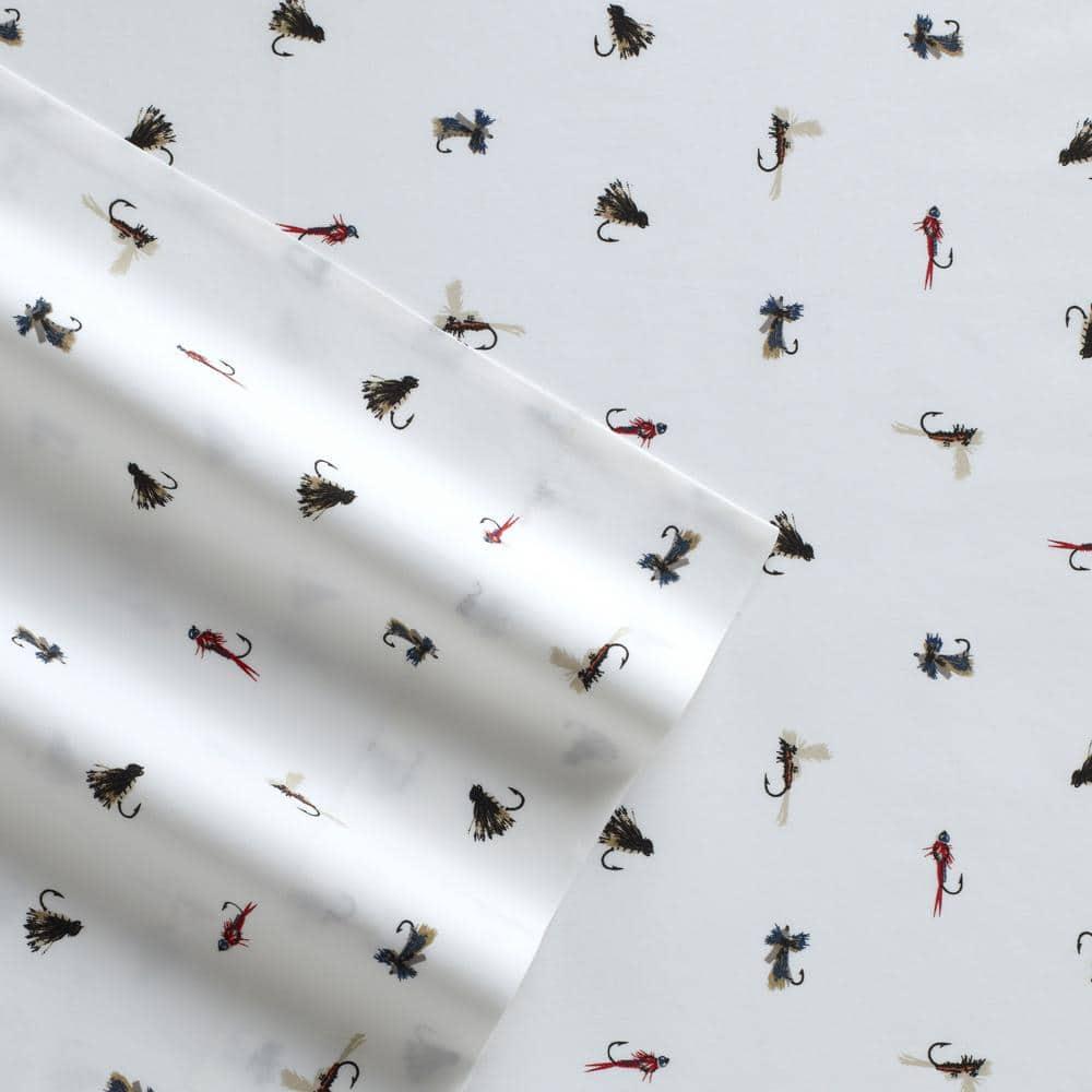 Twin XL Printed Pattern Sheet Set Fishing Flies - Eddie Bauer