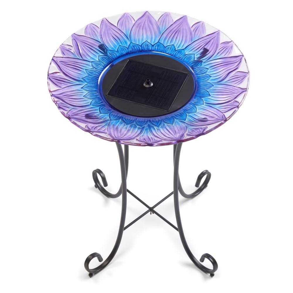Smart Solar 25.2" Bell Flower Solar Bird Bath
