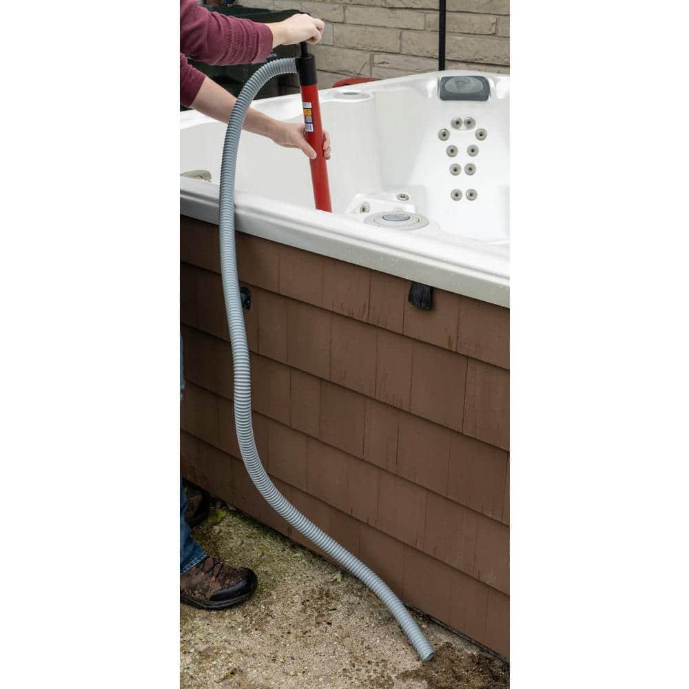 Red 36" x 72" Plastic Hand Pump Siphon with Flexible Hose