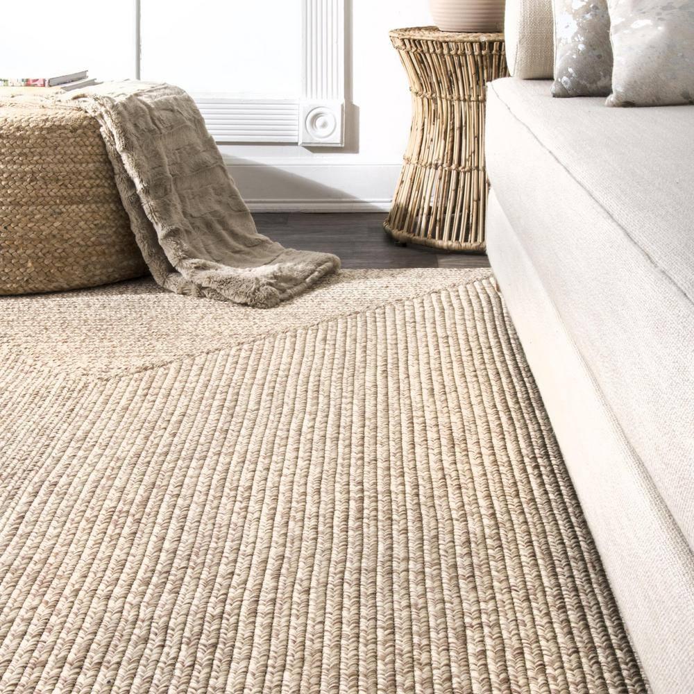 nuLOOM 2' x 14' Solid Hand Braided Indoor/Outdoor Area Rug, Pet-Friendly, High Traffic, Weather Resistant, for Patio, Balcony, Bedroom, Living, Dining Room, Wynn Tan