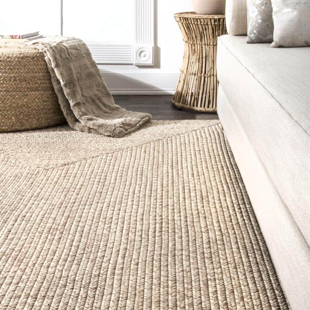 nuLOOM Wynn Braided Indoor/Outdoor Tan 6' Casual Round Rug