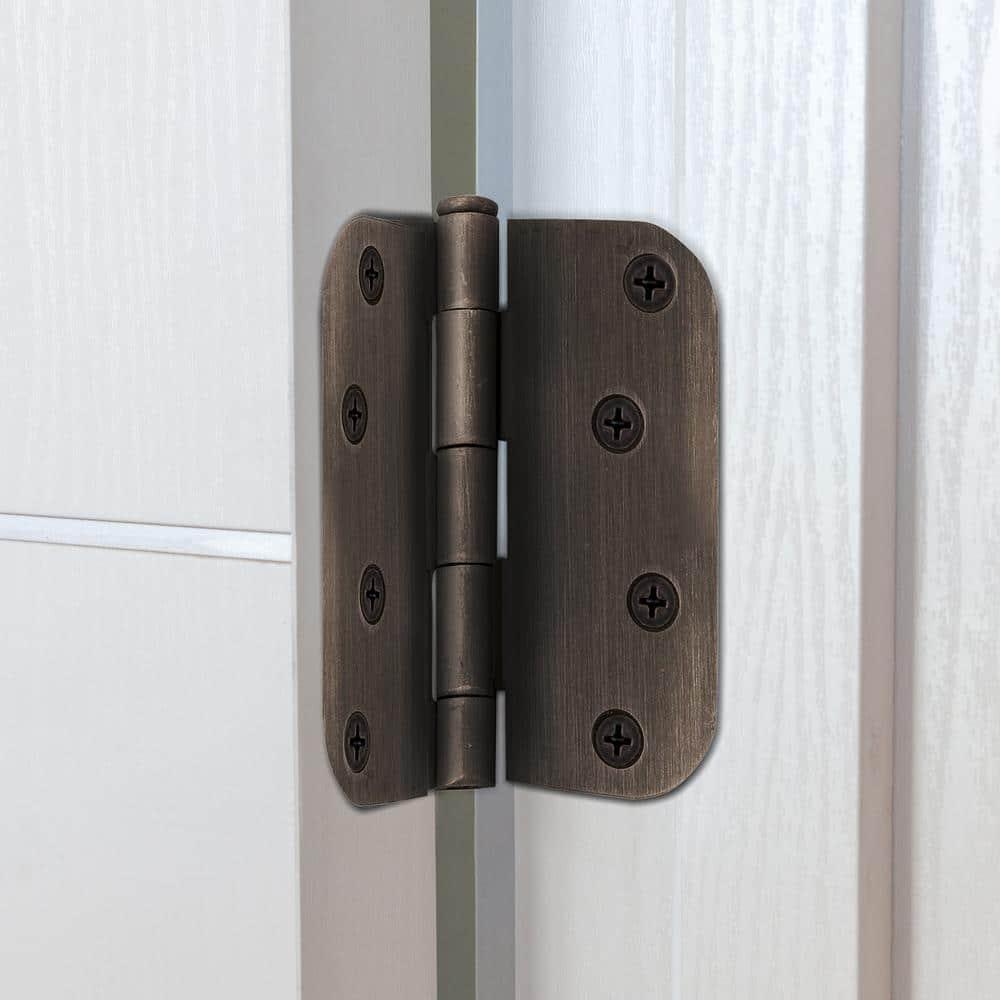 Design House Door Hinge 4-Inch, 5/8-inch Radius, 3-Pack (Set of 3)