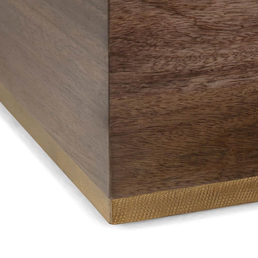 Simpli Home Abba SOLID MANGO WOOD 28 inch Wide Square Modern Coffee Table in Dark Brown, Fully Assembled