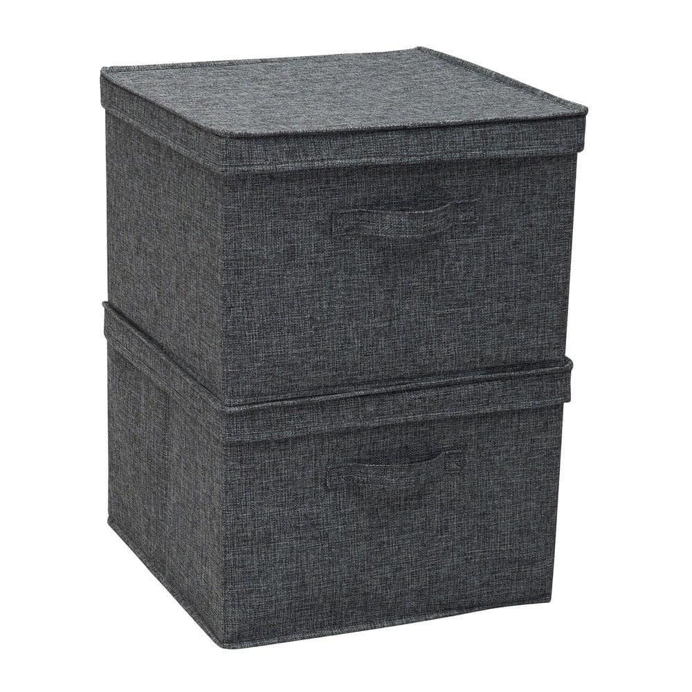 Household Essentials Household Essentials Wide Storage Box Fabric Bin (Set of 2)