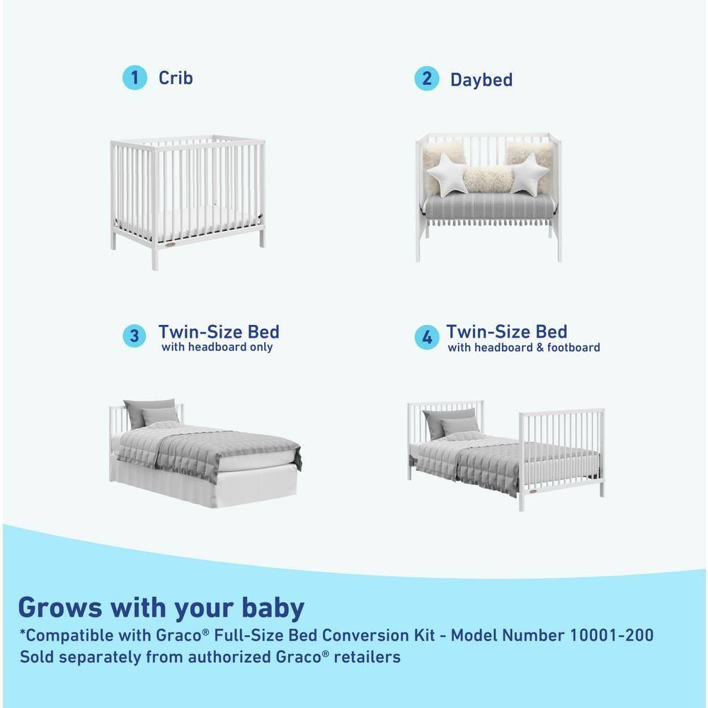 Teddi 4-in-1 Mini Convertible Crib with Mattress