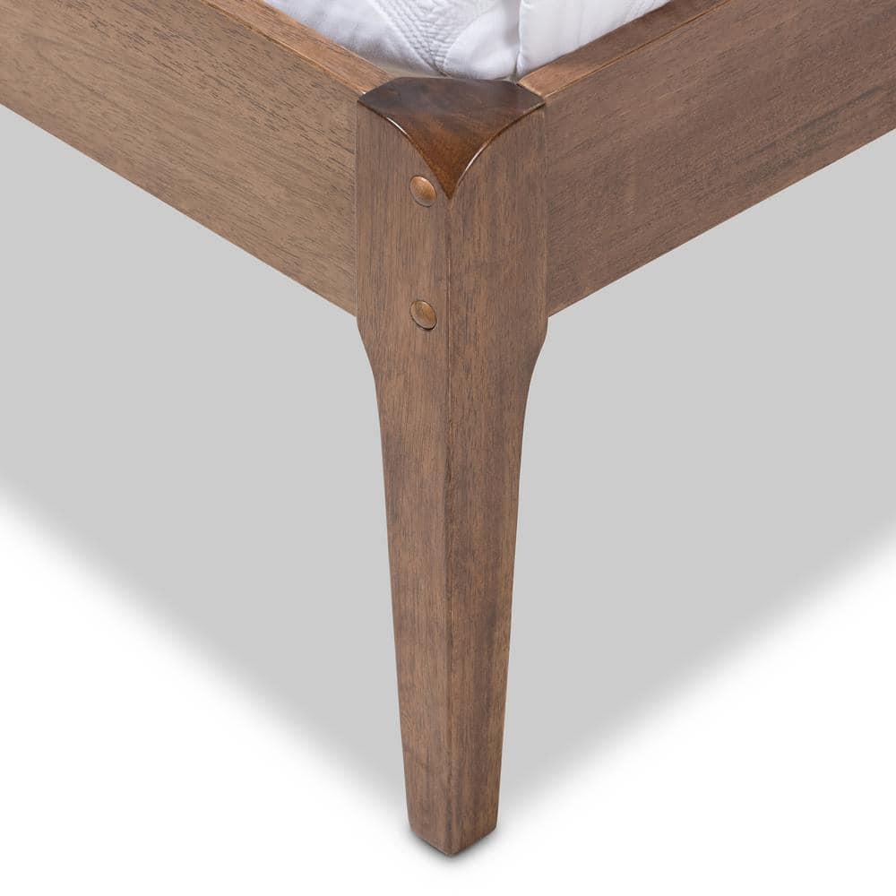 Baxton Studio Clifford Mid-Century Platform Bed, Full, Brown/Gray