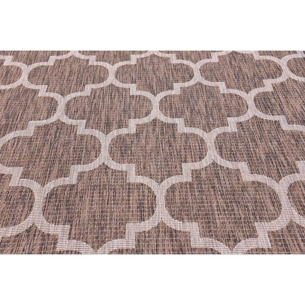 Unique Loom 8' 0 x 11' 4 Rectangle Indoor/Outdoor Trellis Brown Area Rug