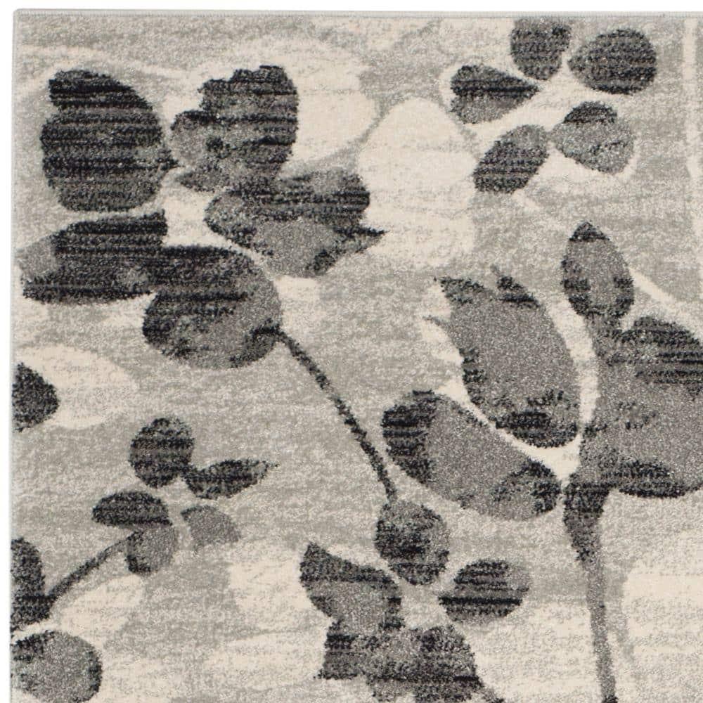 Evoke EVK236 Power Loomed Area Rug - Grey/Black - 5'3"x7'6" - Safavieh.