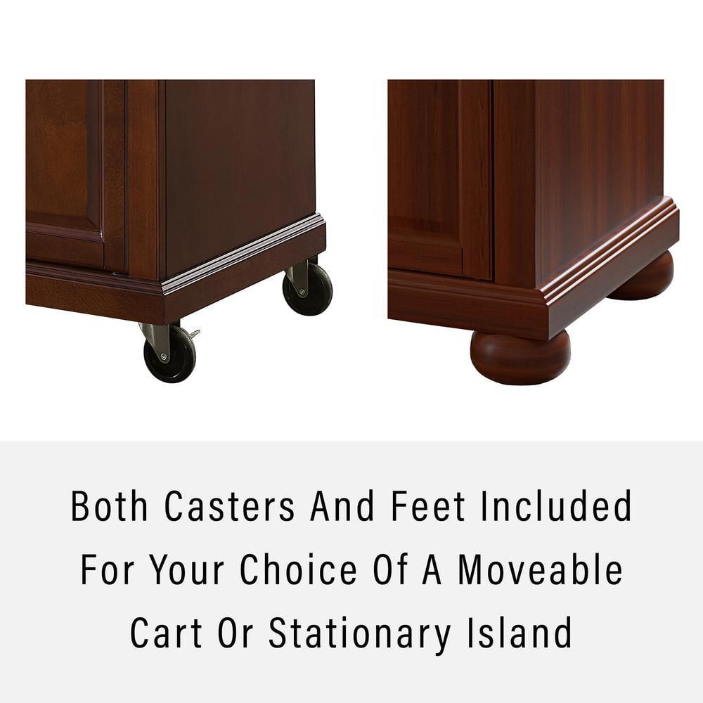 Crosley Furniture Alexandria MDF Wood Kitchen Island in Mahogany