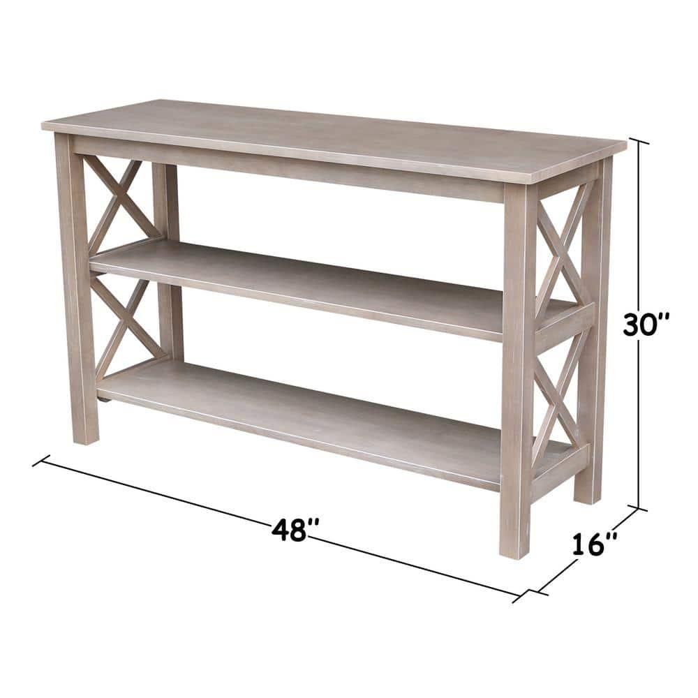 Hampton Console Table Washed Gray/Taupe - International Concepts: Solid Wood, Entryway, Foyer, Sofa Table