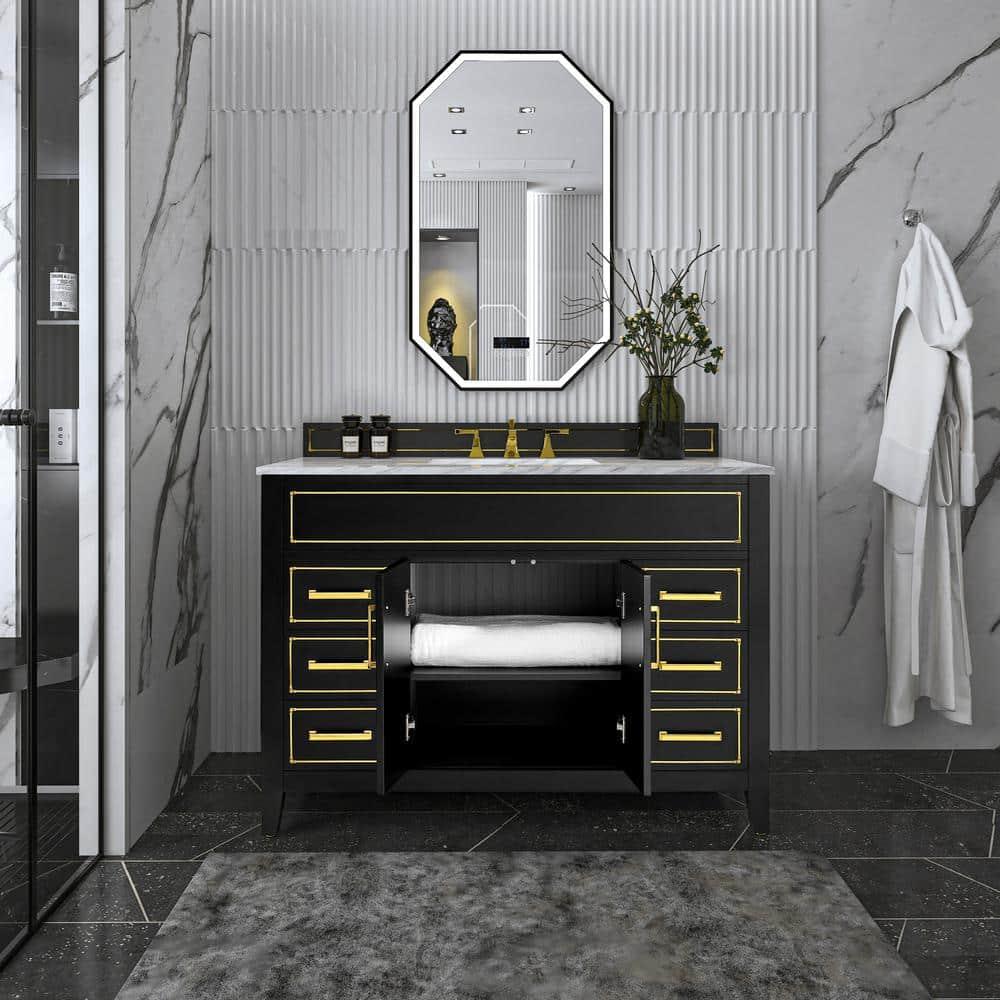 Aspen 48'' Single Bathroom Vanity with Carrara Marble Top