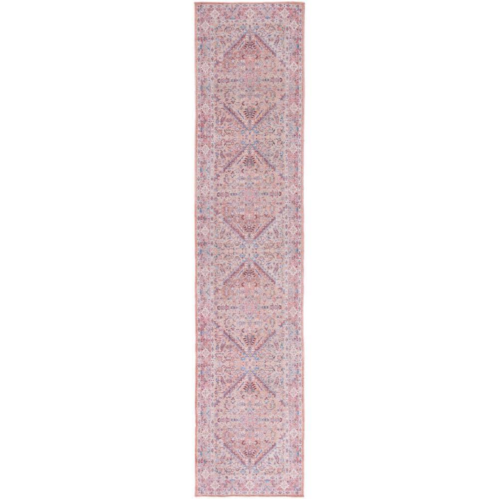 Serapi SEP515 Power Loomed Machine Washable Skid-Resistant Indoor Runner Rug - Beige/Pink - 2'x9' - Safavieh