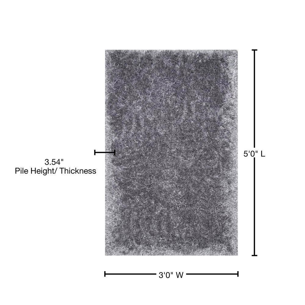 3'x5' Hand Tufted Kristan Shag Area Rug Gray - nuLOOM: Modern High Pile Rectangle, Indoor Polyester Rug