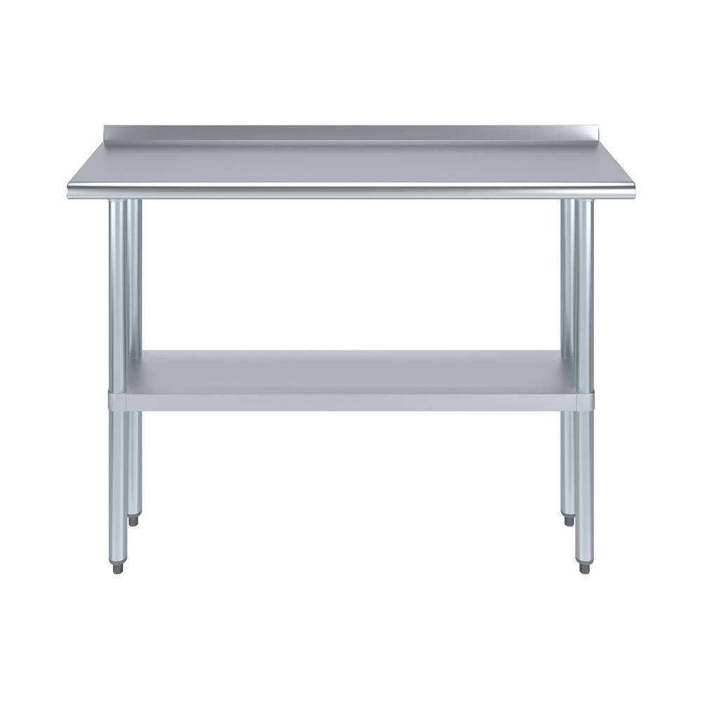 48" Stainless Steel Kitchen Utility Table with Adjustable Shelf