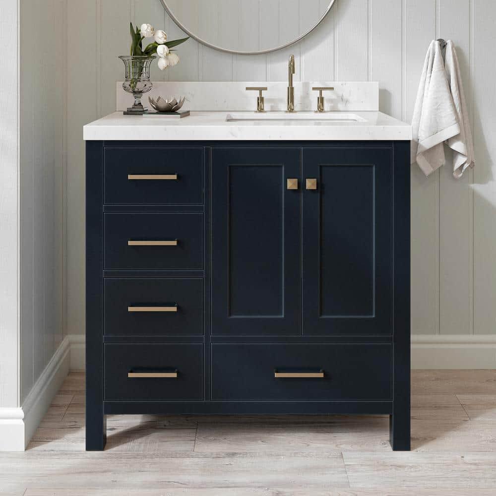 Ariel A037s-R-Bc Cambridge 36" Single Free Standing Wood Vanity Cabinet Only - Blue