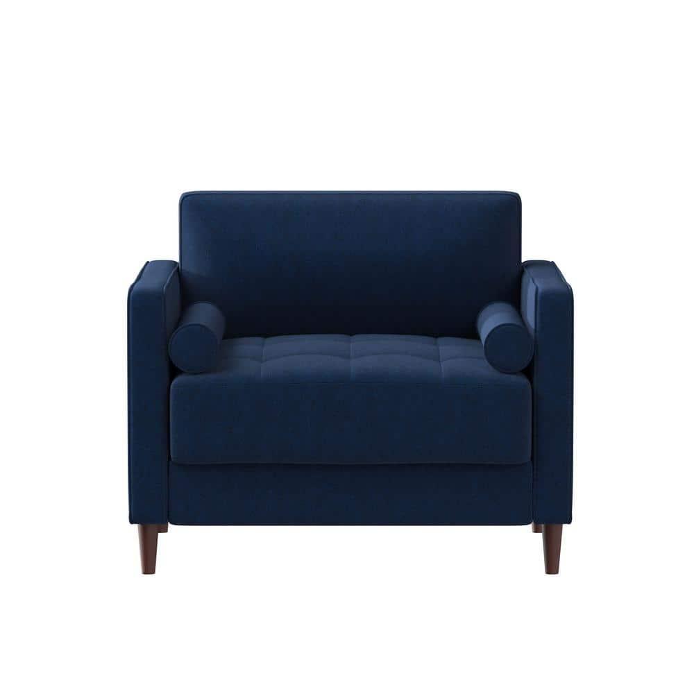 LifeStyle Solutions Jareth King Chair in Navy Blue Fabric Upholstery