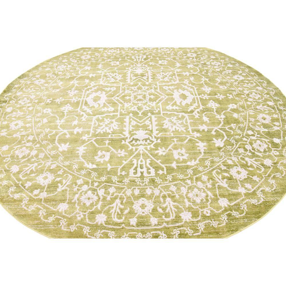Unique Loom New Classical Collection Area Rug - Olympia (8'  Round Light Green/Ivory)