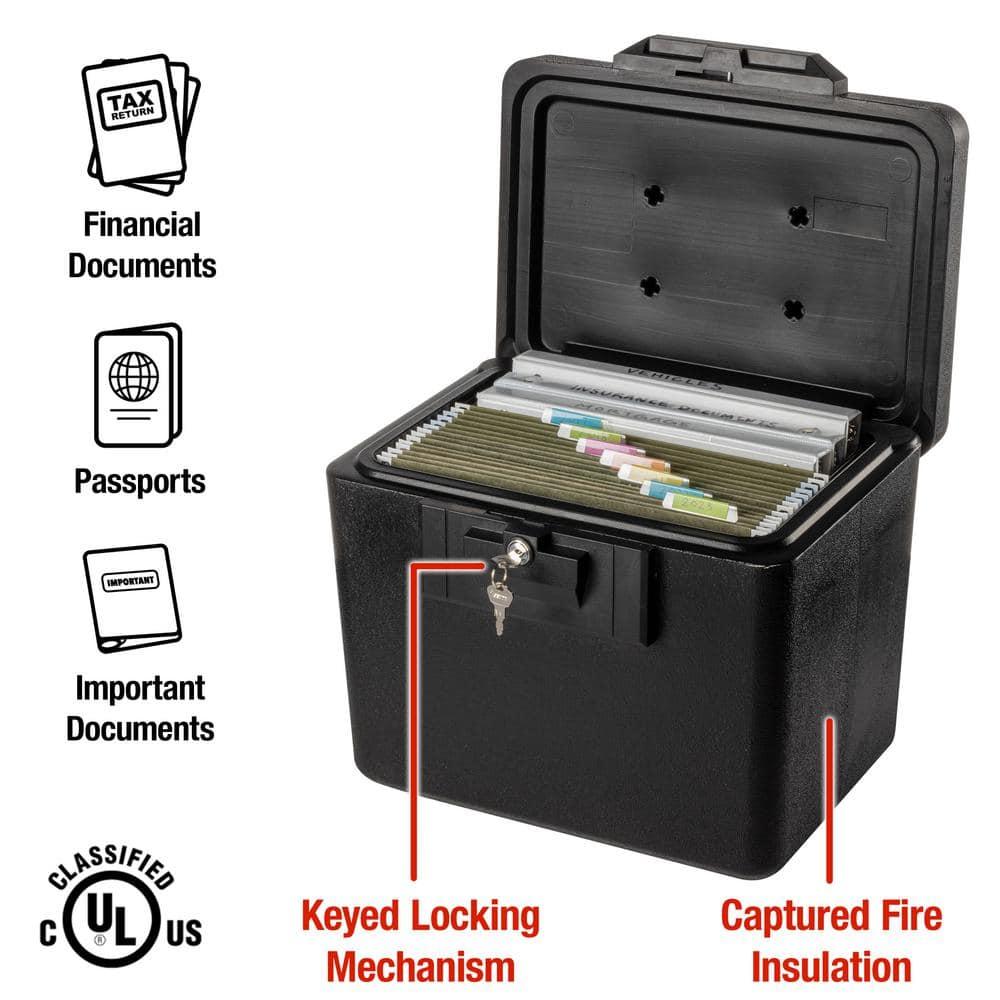 BEACHWATER POOL & SPA, LLC Fireproof Document Box With Key Lock, Safe Secures Files And Documents For Home Or Office
