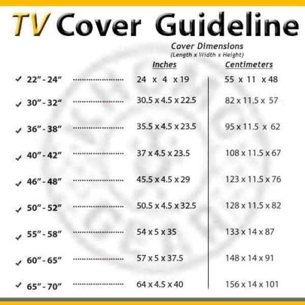Khomo Gear Universal Weatherproof TV Cover – All-Season Protection for Flat Panel TVs, Water-Resistant, Breathable Material with Remote Pocket