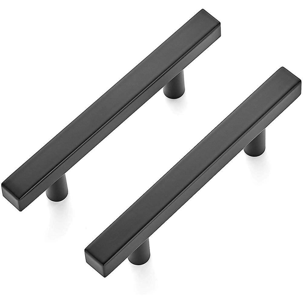 Aretha Series 6-5/16 in. (160 mm) Solid Brushed Brass Hexagon Matte Black Modern Style Cabinet Handle Cupboard Drawer Pull (5-Pack)