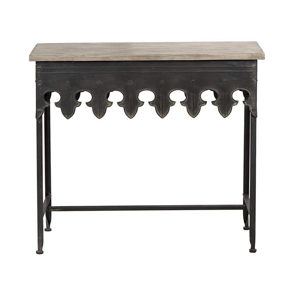 Storied Home Rustic Console Table Black: Vintage Iron & Fir Wood, Entryway Hallway Furniture