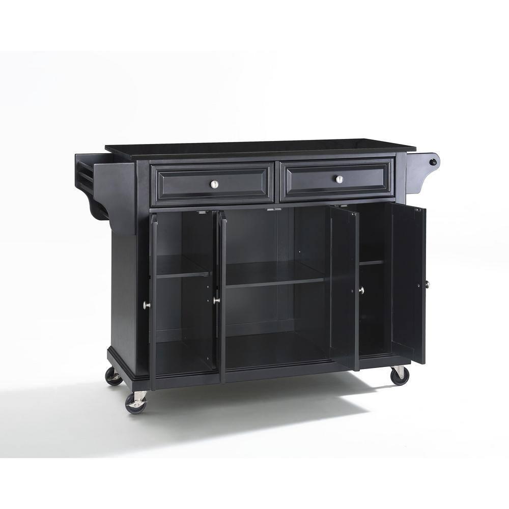 Crosley Furniture  Solid Granite Top Kitchen Cart-Island - Black