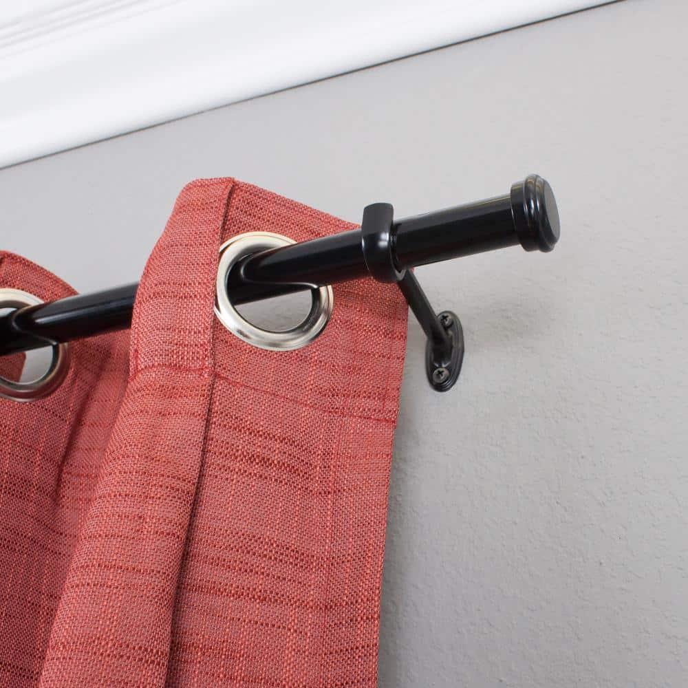 Decopolitan 27941-18ES End Cap Curtain Rod Set, 18 to 36-Inch, Black Espresso
