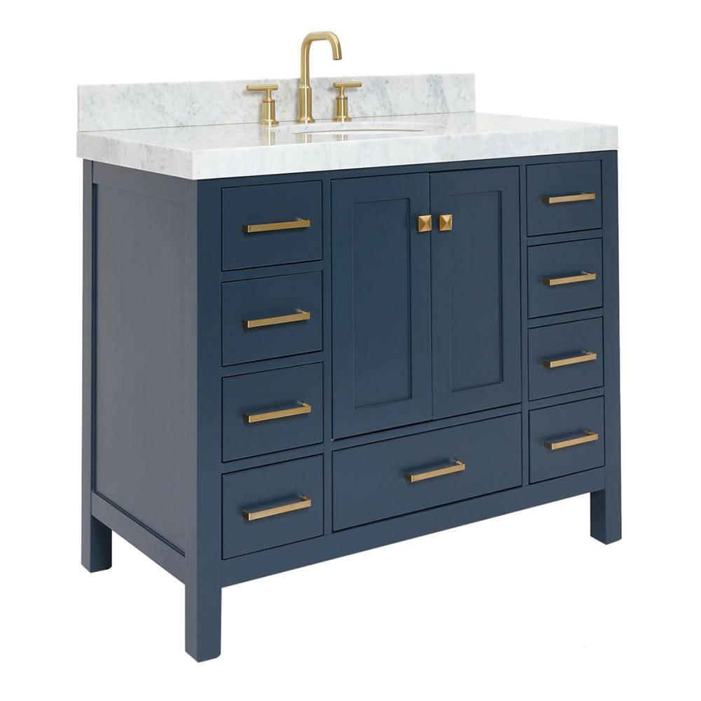 Cambridge 42'' Single Bathroom Vanity with Carrara Marble Top
