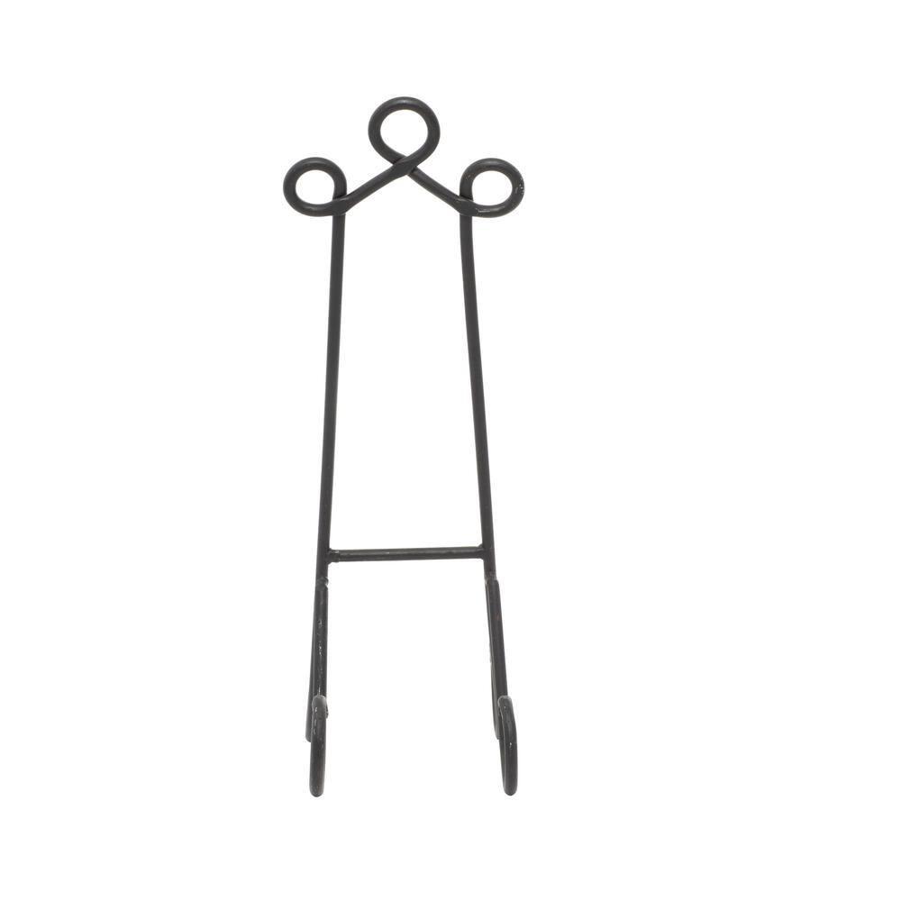 DecMode 6" x 18" Black Metal Scroll Easel, 1-Piece