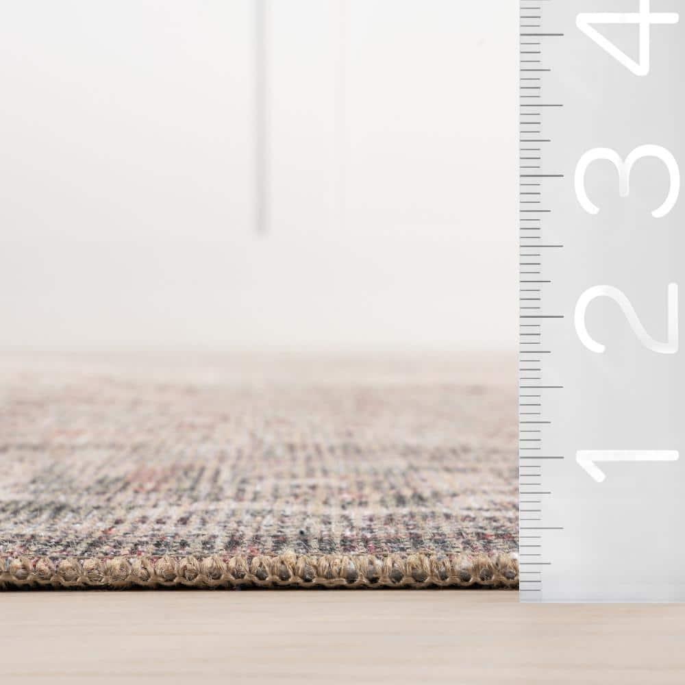 Nuloom Hillstone Collection Maybelle Traditional Vintage Medallion Area Rug, 7' 10" x 10', Grey