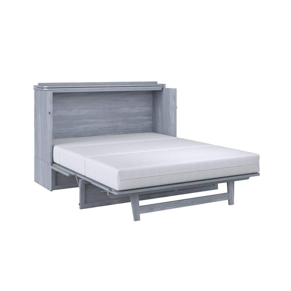 Deerfield Murphy Bed Chest Queen Driftwood with Charging Station