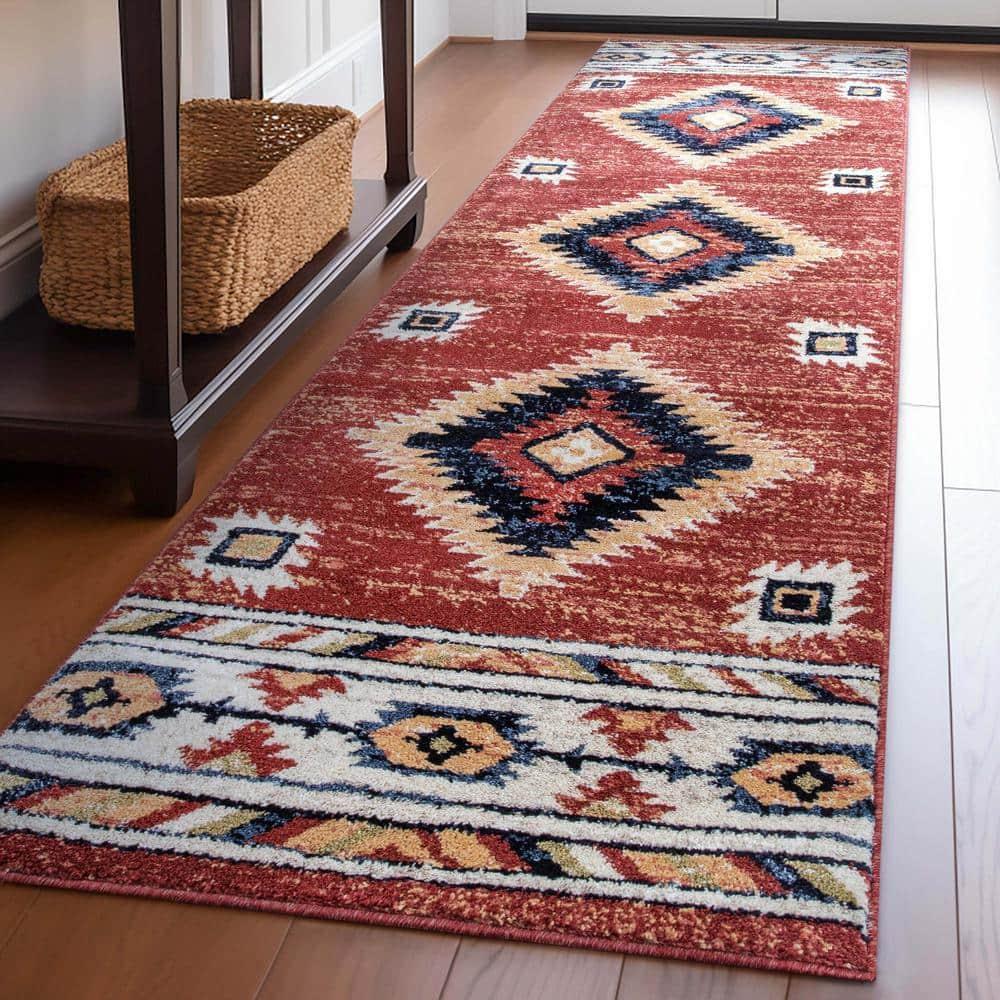 Well Woven Jamyn Lea Crimson Traditional Southwestern Tribal Red/Blue Rug