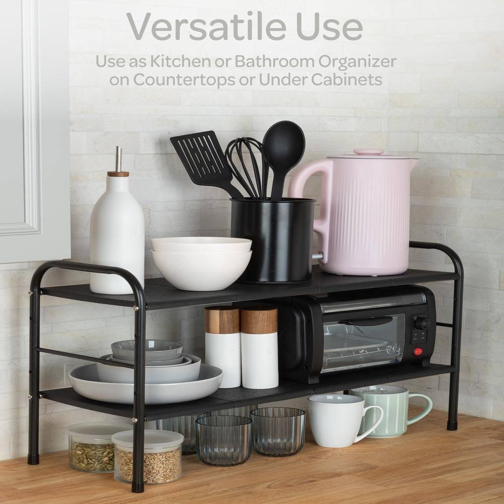 Under Sink Organizer - 2 Tier Adjustable Shelf Organizer with 8 Removable Panels - Kitchen or Bathroom Under Sink Organizers and Storage by Home-Complete