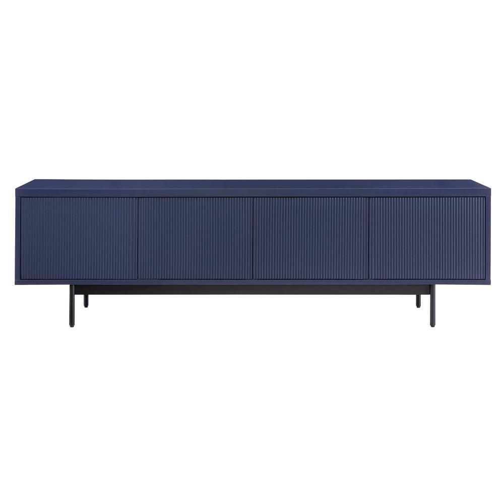 Evelyn&Zoe Whitman Rectangular TV Stand for TV's up to 75", Dark Blue