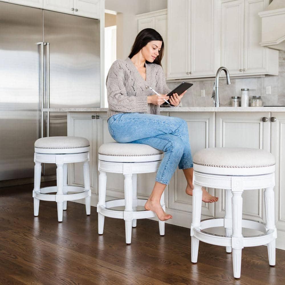 Maven Lane Maven Lane Pullman Backless Stool with Fabric Upholstery