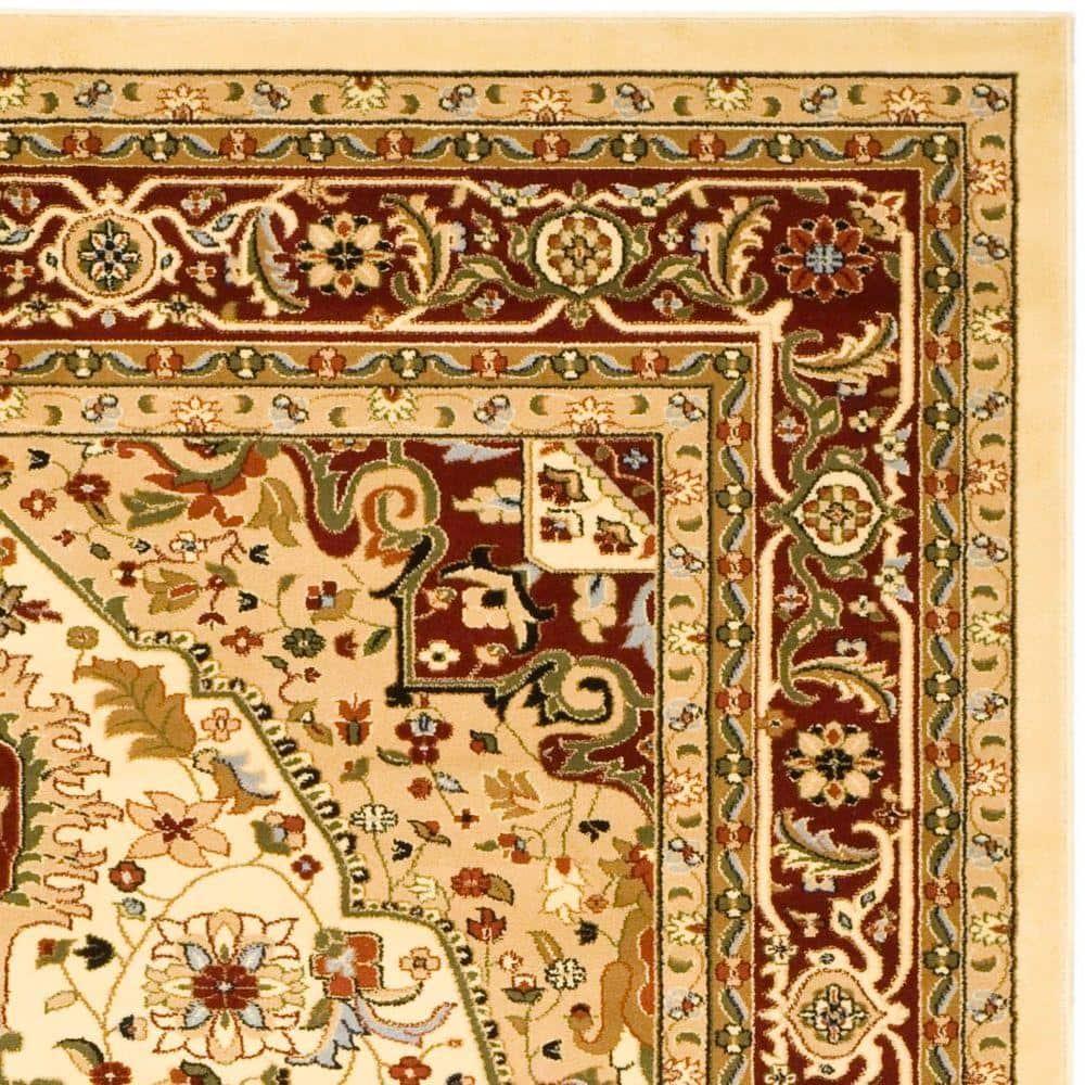 SAFAVIEH Lyndhurst Miranda Traditional Bordered Area Rug, Ivory/Red, 10' x 14'