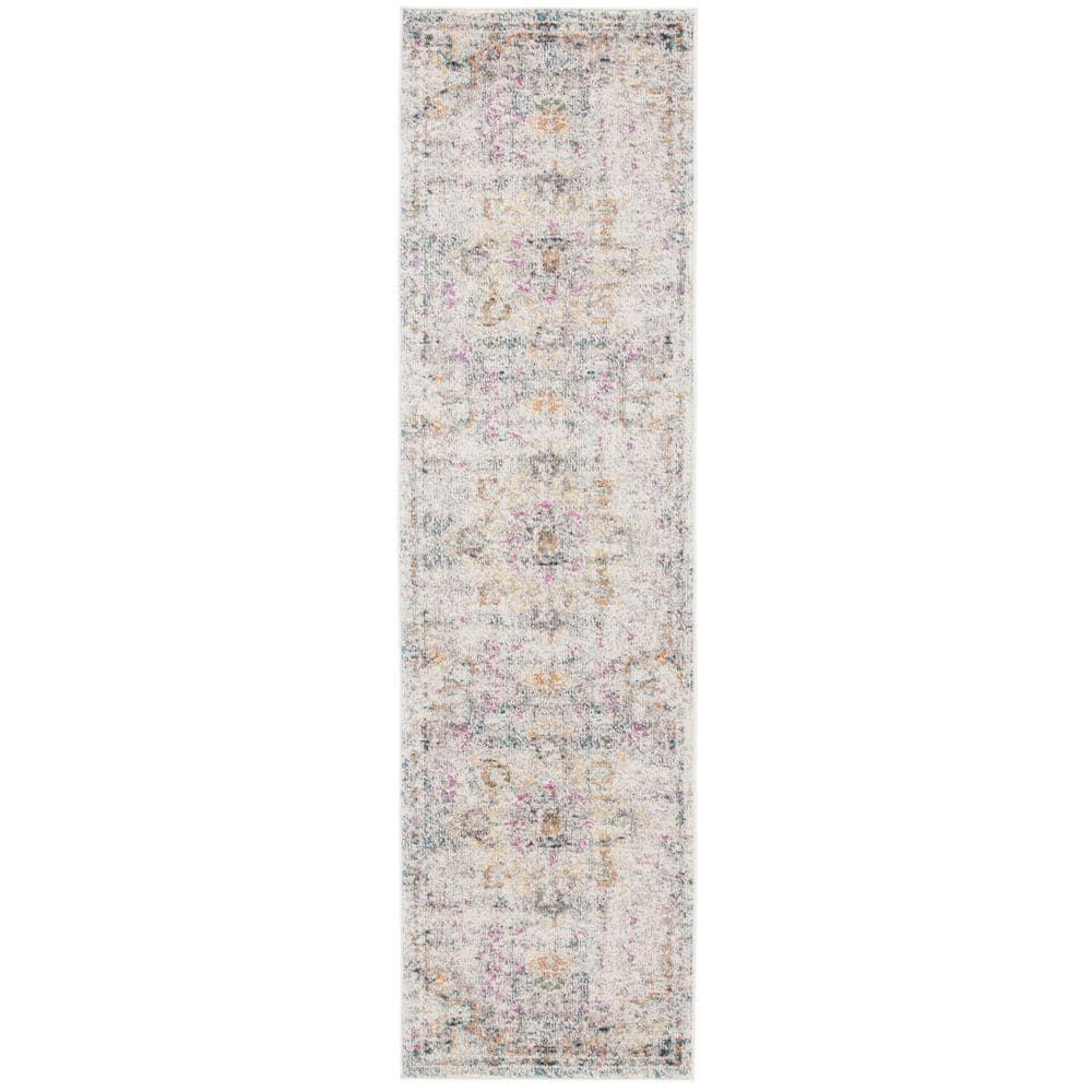 Madison MAD473 Power Loomed Indoor Runner Rug - Grey/Gold - 2'2"x16' - Safavieh