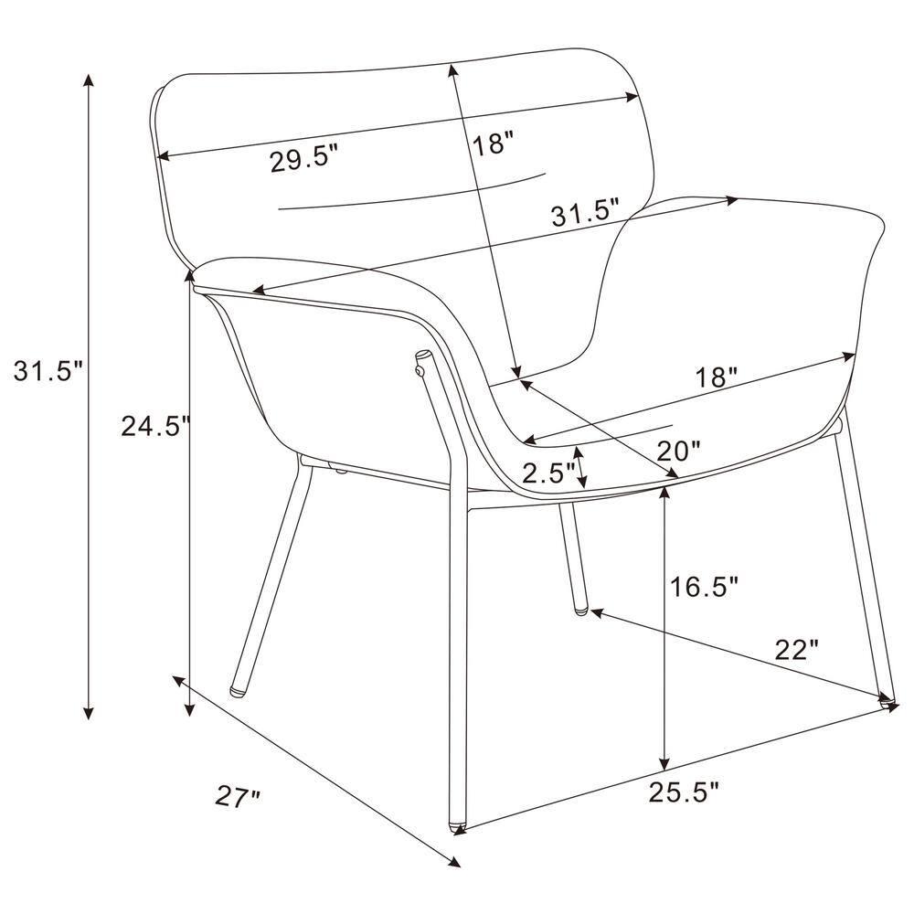Coaster Davina Modern Upholstered Flared Arms Accent Chair Ash Gray
