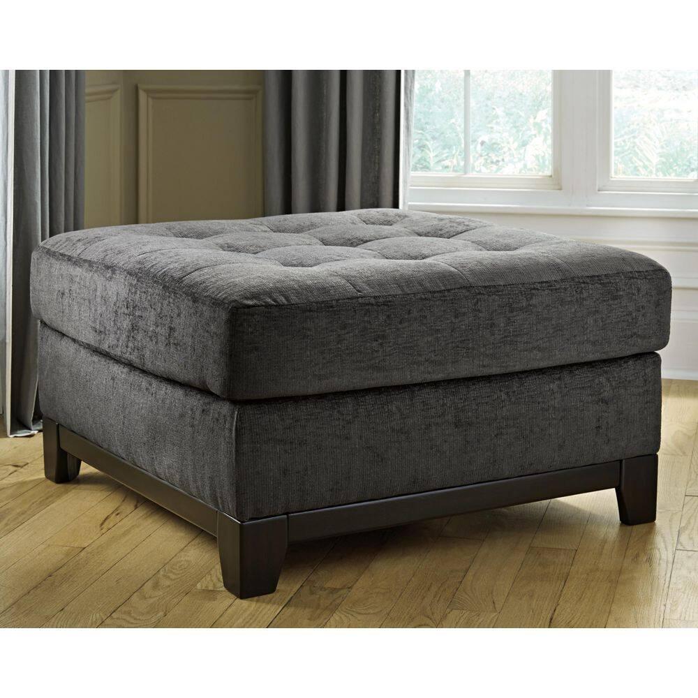 Signature Design by Ashley Reidshire Oversized Upholstered Accent Ottoman, Steel Gray