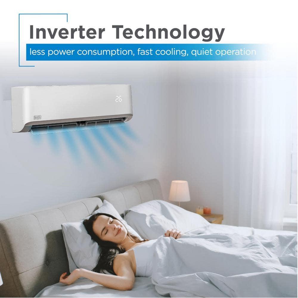 BLACK+DECKER 12,000 BTU Inverter Mini Split Air Conditioner with Heat Pump, Cools & Heats Up To 550 Sq. Ft.