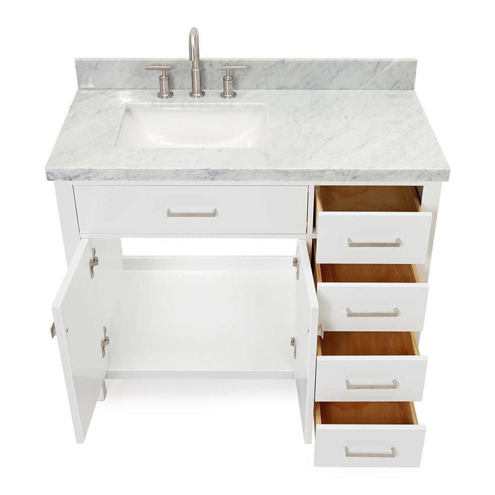 Ariel H036slcqrvo Bristol 36" Free Standing Single Basin Vanity Set - White