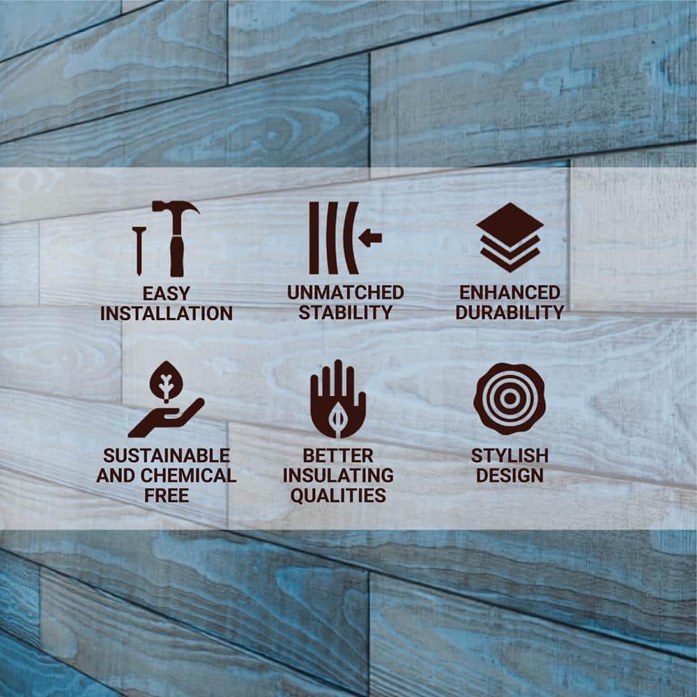 Thermo-Treated 1/4 in. x 5 in. x 4 ft. Barn Wood Wall Planks (10 sq. ft. 6-Pack)