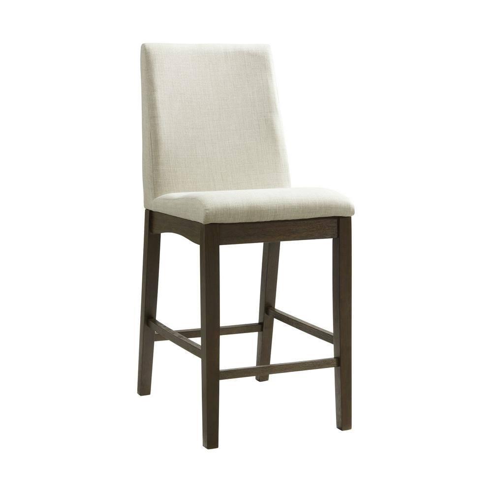 Simms Counter Height Side Chair Set Walnut - Picket House Furnishings: Upholstered, Modern Design, Fixed Height