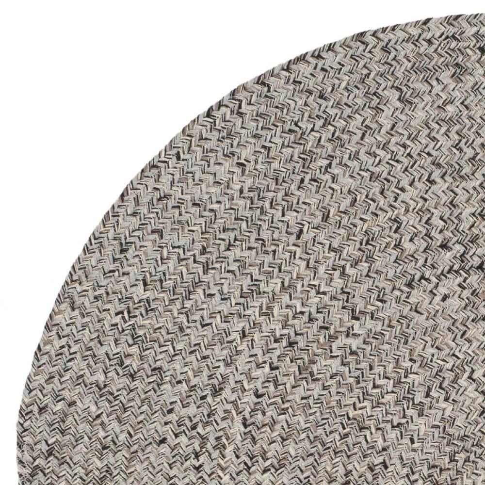 Braided BRD256 Hand Woven Indoor Accent Rug - Ivory/Steel Grey - 3' Round - Safavieh