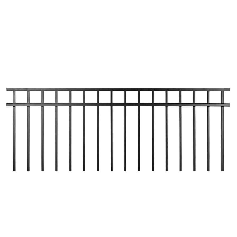 Nuvo Iron 5-ft H x 6-ft W Textured black finish Galvanized steel Containment Gate Spaced picket Fence panel